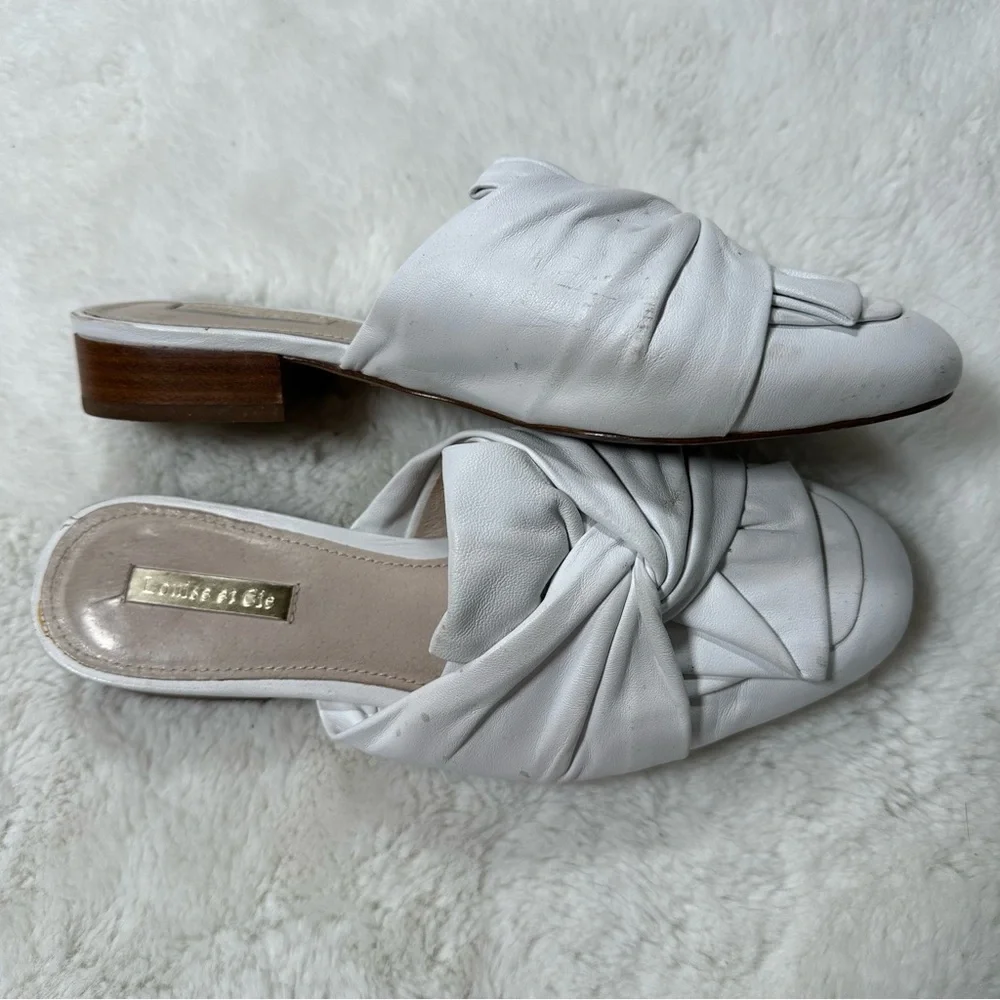 Louise et Cie White Leather Mule Sandals - Picture 2 of 5